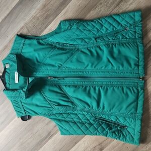 Coldwater Creek Kelly Green Quilted Puffer Vest